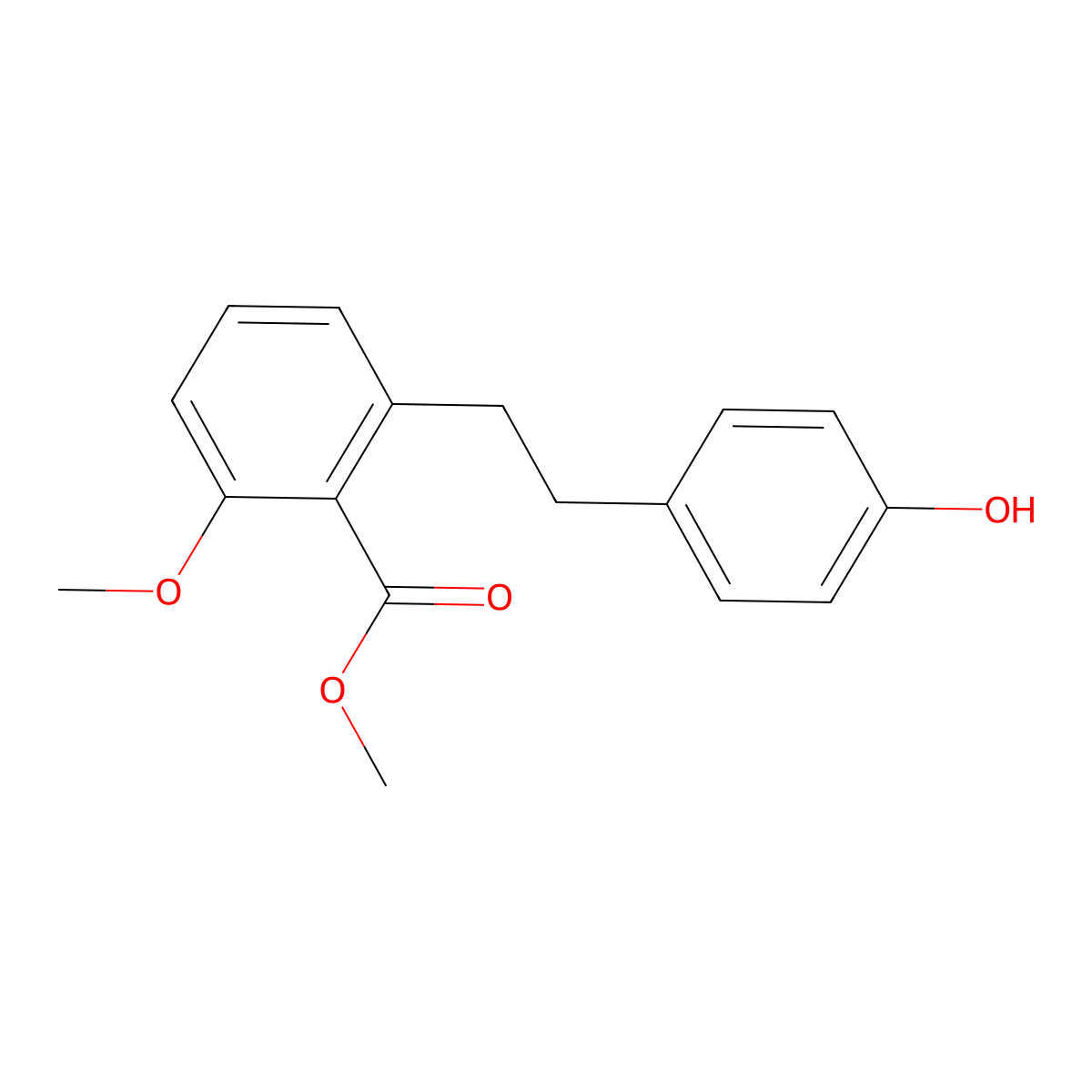 2-[2-(4-Hydroxy-phenyl)-ethyl]-6-methoxy-benzoic acid methyl ester molecular structure, CAS 65819-12-7