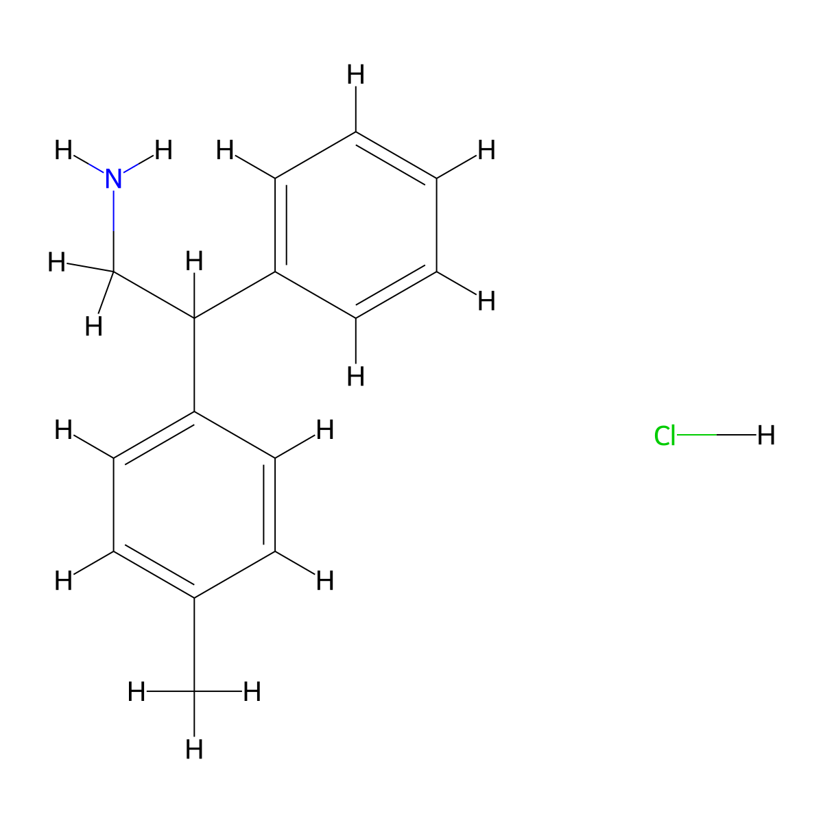 2-(4-Methylphenyl)-2-phenylethylamine hydrochloride molecular structure, CAS 6582-22-5