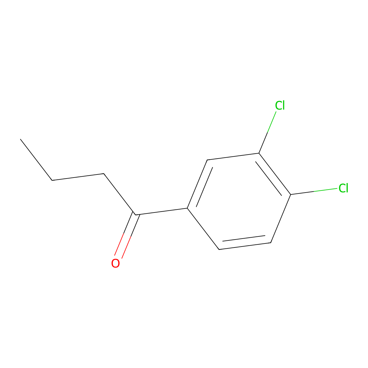 1-(3,4-Dichlorophenyl)butan-1-one molecular structure, CAS 6582-45-2
