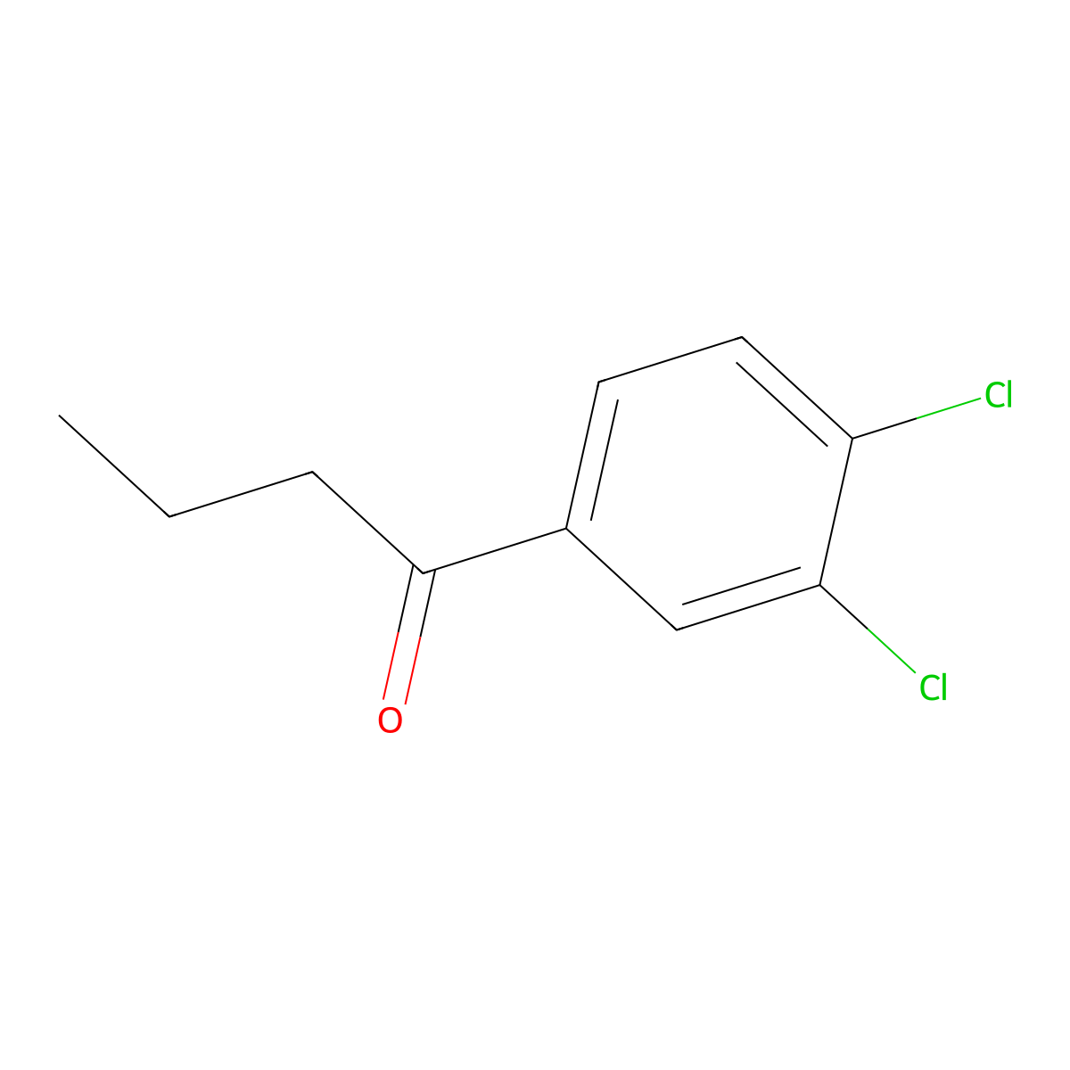 1-(3,4-Dichlorophenyl)butan-1-one molecular structure, CAS 6582-45-2