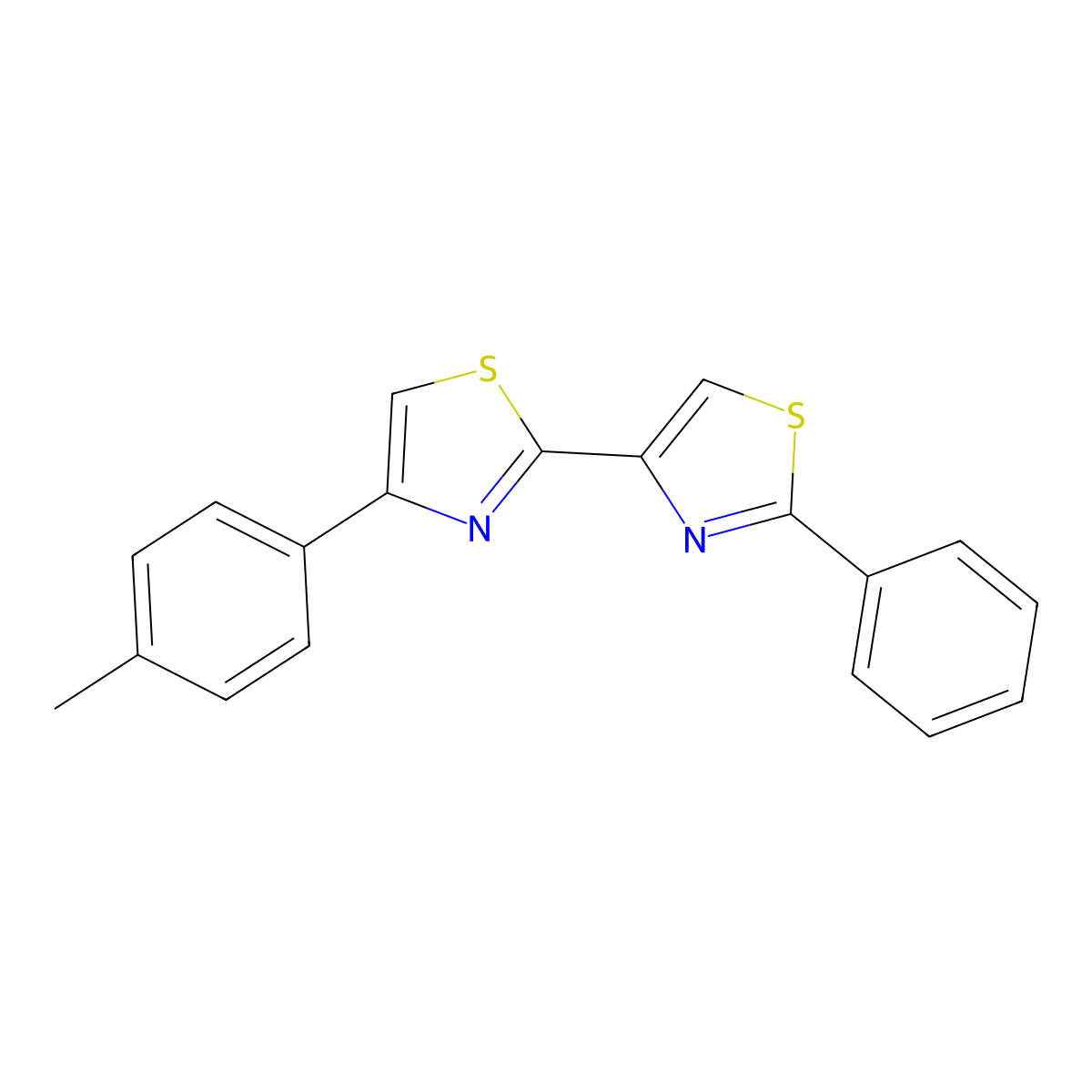 4-(4-Methylphenyl)-2'-phenyl-2,4'-bi-1,3-thiazole molecular structure, CAS 65823-60-1