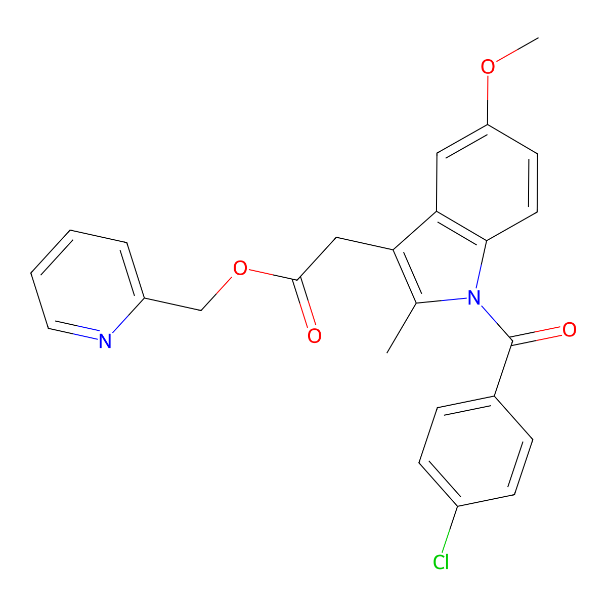 pyridin-2-ylmethyl {1-[(4-chlorophenyl)carbonyl]-5-methoxy-2-methyl-1H-indol-3-yl}acetate molecular structure, CAS 65825-26-5
