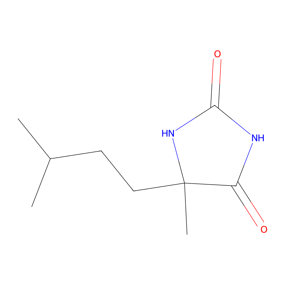 5-Methyl-5-(3-methylbutyl)imidazolidine-2,4-dione molecular structure, CAS 65826-55-3