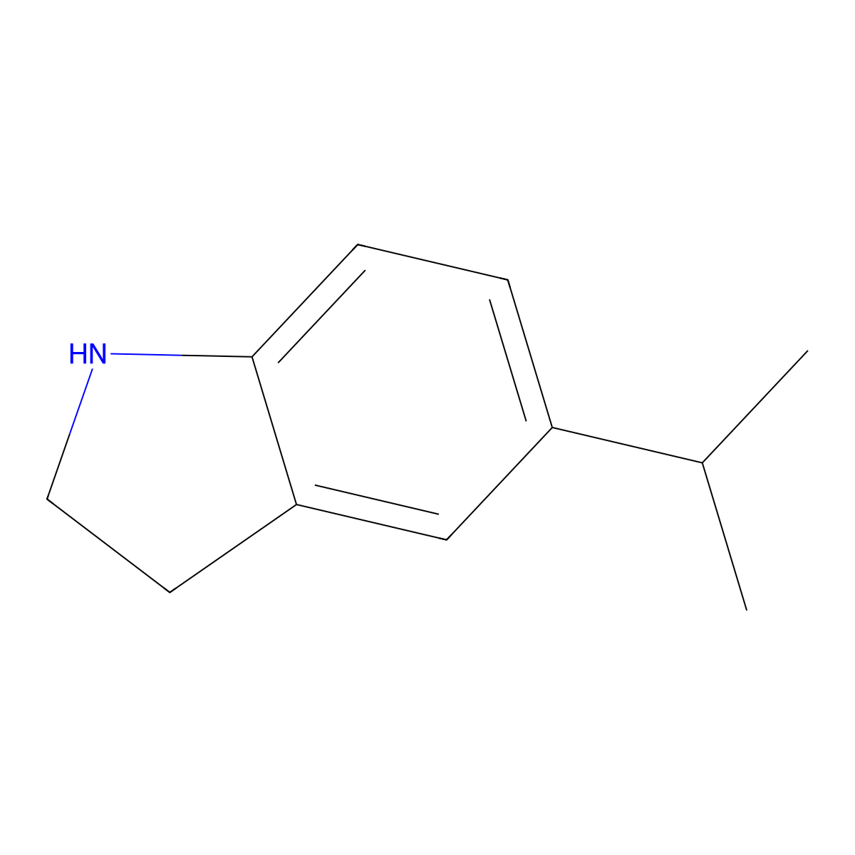 1H-Indole, 2,3-dihydro-5-(1-methylethyl)- molecular structure, CAS 65826-96-2
