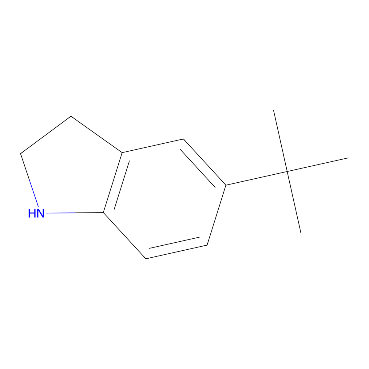 5-tert-Butyl-2,3-dihydro-1H-indole molecular structure, CAS 65826-97-3