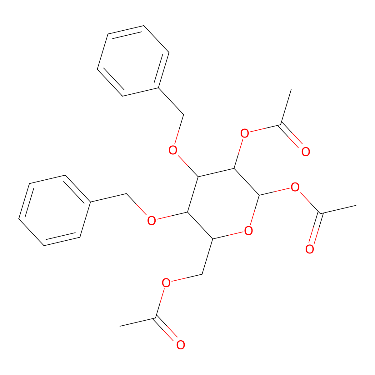 1,2,6-Tri-O-acetyl-3,4-di-O-benzyl-a-D-mannopyranose molecular structure, CAS 65827-57-8