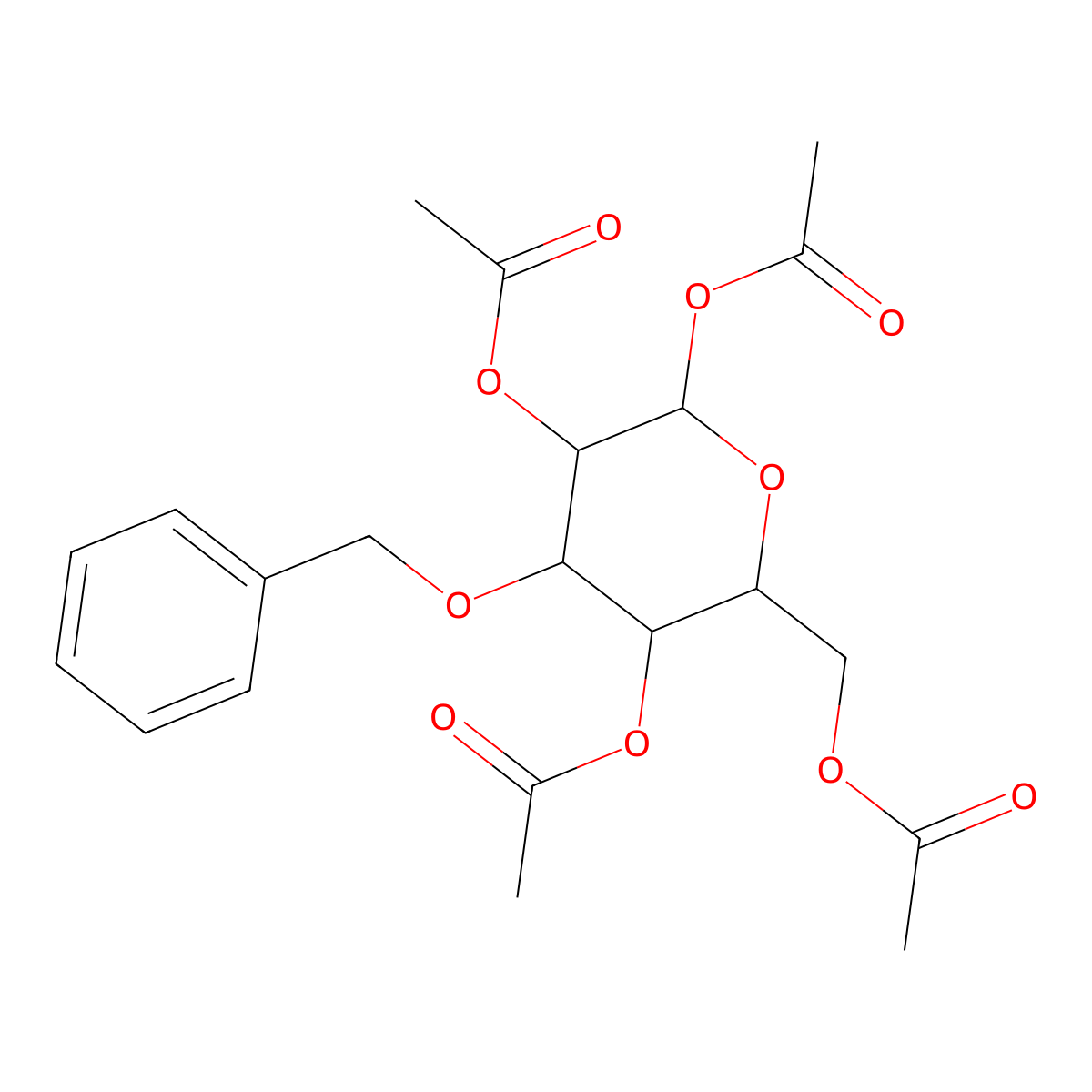 3-O-Benzyl-1,2,4,6-tetra-O-acetyl-a-D-mannopyranose molecular structure, CAS 65827-58-9
