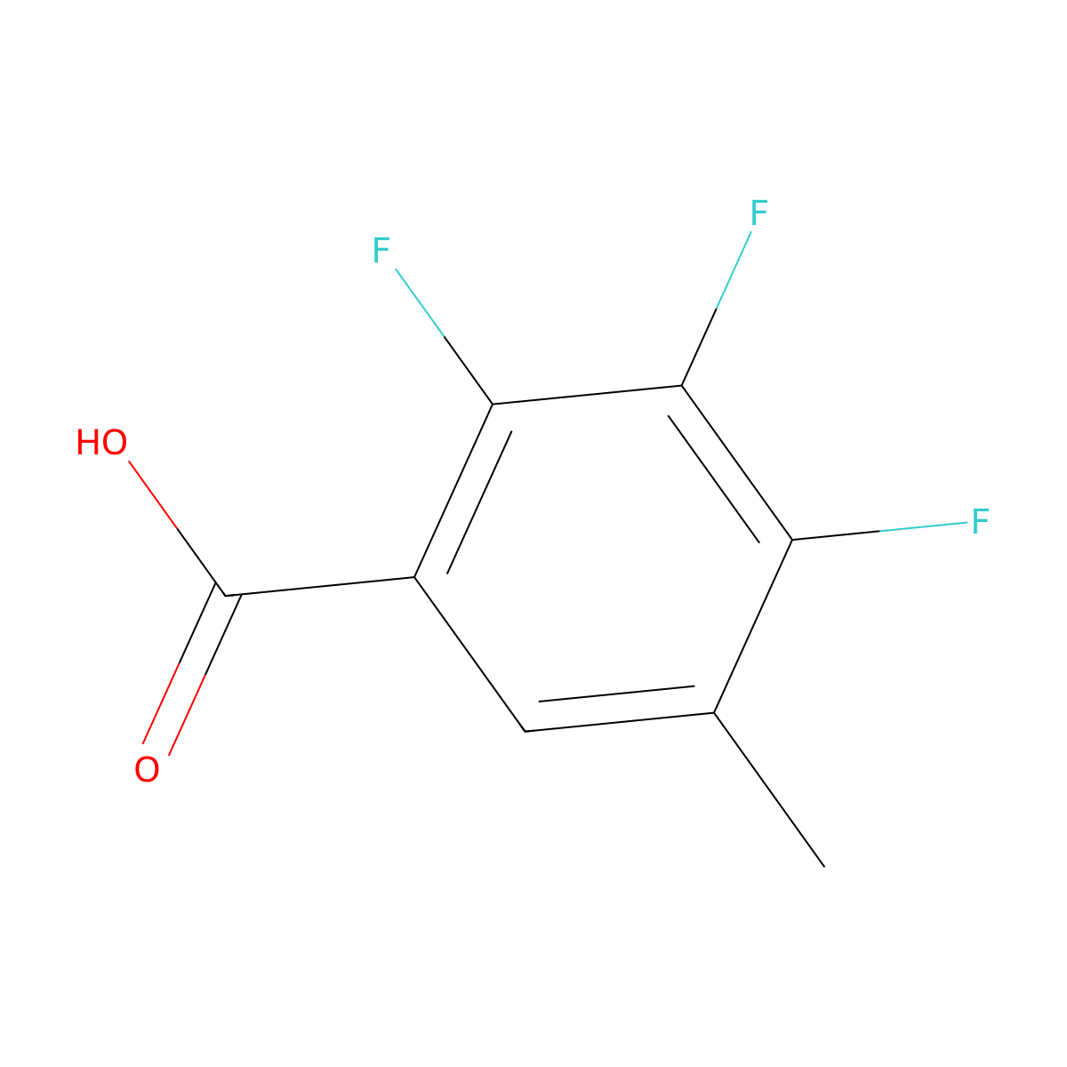 2,3,4-Trifluoro-5-methylbenzoic acid molecular structure, CAS 65829-28-9