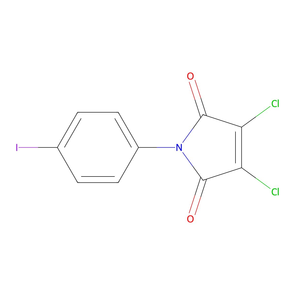 3,4-dichloro-1-(4-iodophenyl)-1H-pyrrole-2,5-dione molecular structure, CAS 65833-15-0