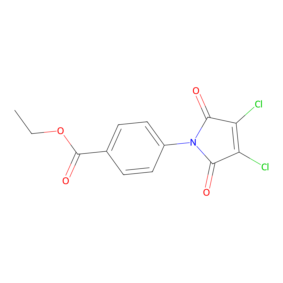 ethyl 4-(3,4-dichloro-2,5-dioxo-2,5-dihydro-1H-pyrrol-1-yl)benzoate molecular structure, CAS 65833-17-2