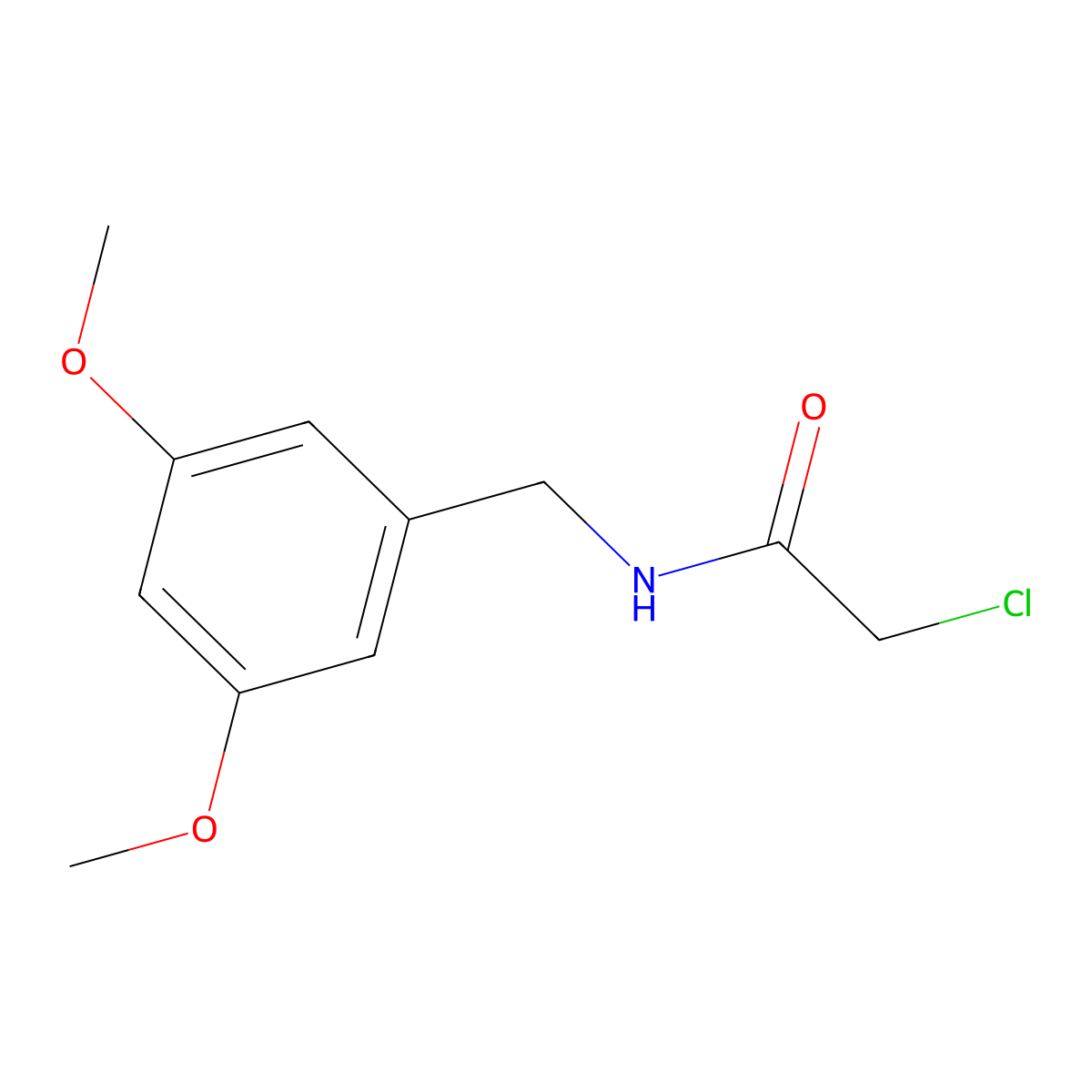 2-chloro-N-[(3,5-dimethoxyphenyl)methyl]acetamide molecular structure, CAS 65836-73-9