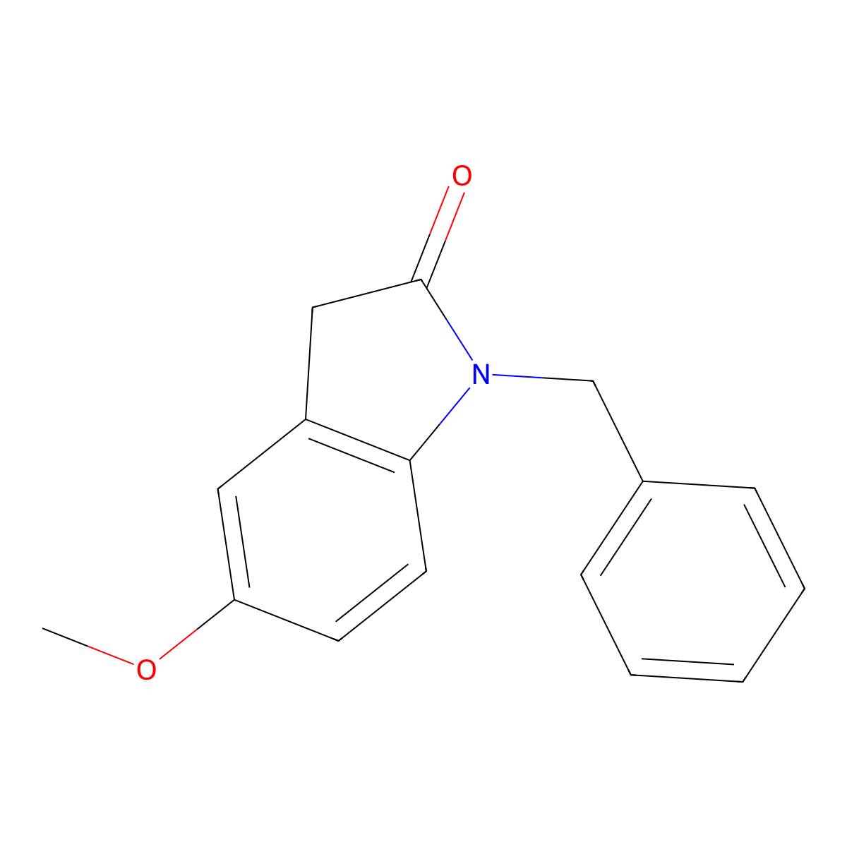 1,3-Dihydro-5-methoxy-1-(phenylmethyl)-2H-indol-2-one molecular structure, CAS 65836-82-0