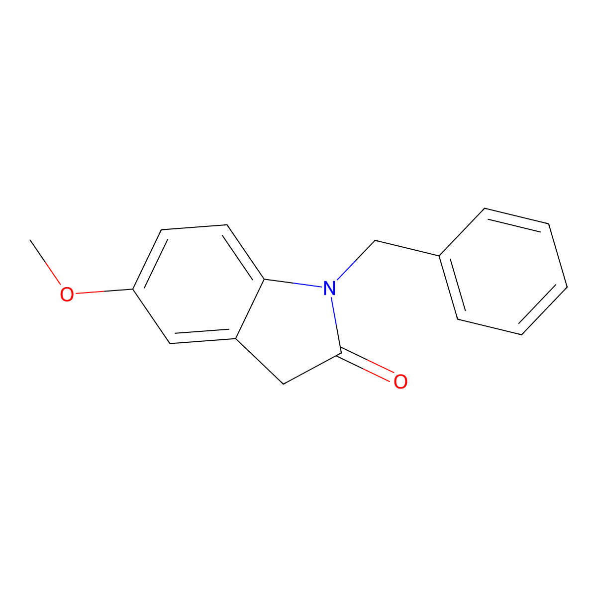 1,3-Dihydro-5-methoxy-1-(phenylmethyl)-2H-indol-2-one molecular structure, CAS 65836-82-0