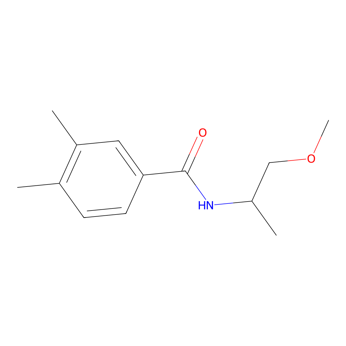N-(1-methoxypropan-2-yl)-3,4-dimethylbenzamide molecular structure, CAS 6584-98-1