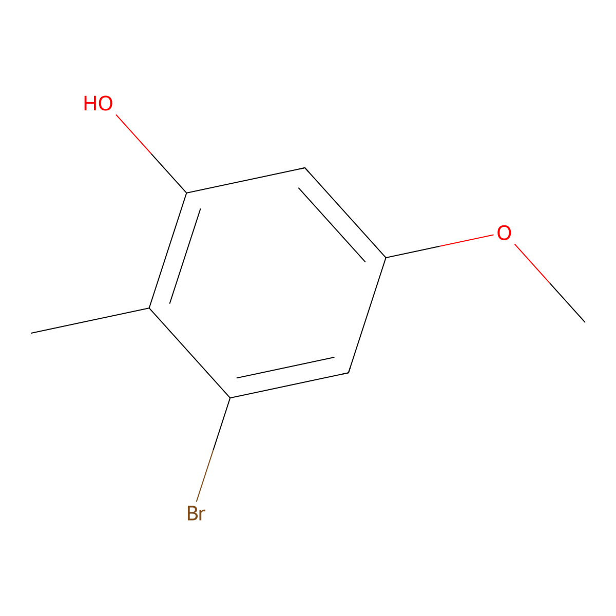 3-Bromo-5-methoxy-2-methylphenol molecular structure, CAS 65841-12-5