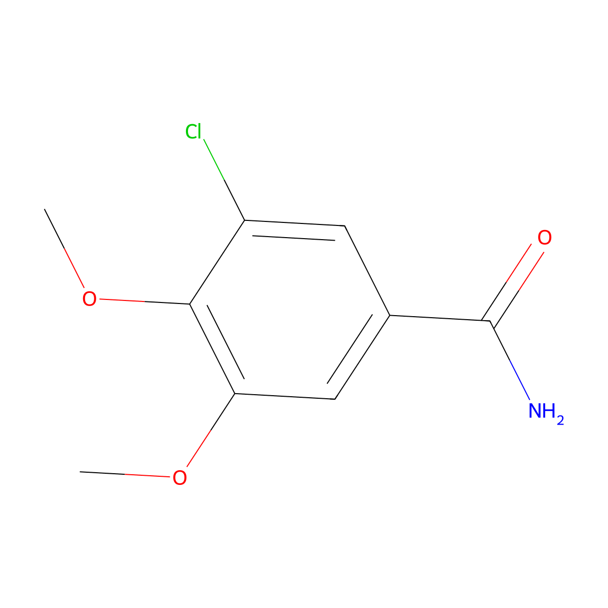 3-Chloro-4,5-dimethoxybenzamide molecular structure, CAS 65841-13-6