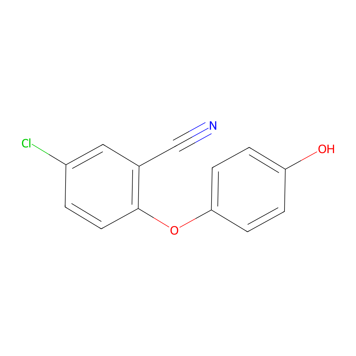 5-Chloro-2-(4-hydroxyphenoxy)benzonitrile molecular structure, CAS 65842-01-5