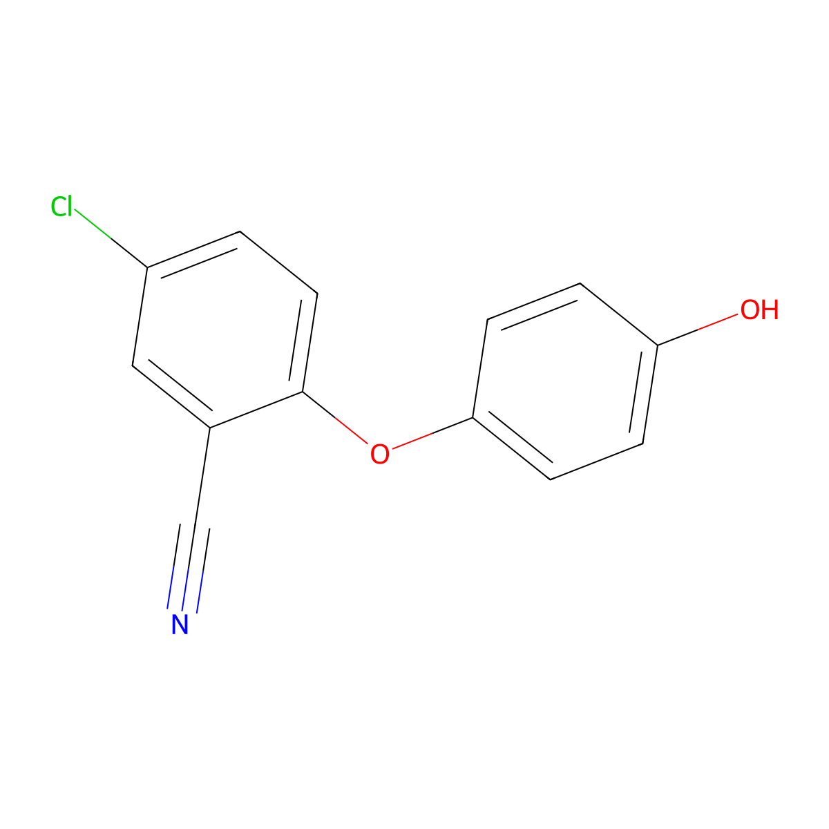 5-Chloro-2-(4-hydroxyphenoxy)benzonitrile molecular structure, CAS 65842-01-5