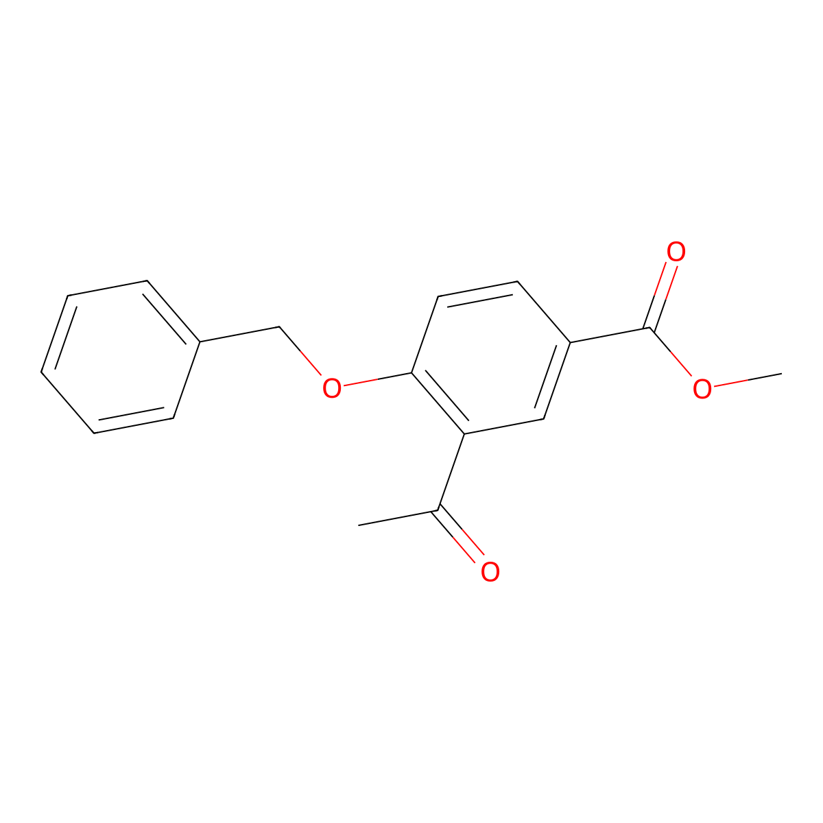 Methyl 3-acetyl-4-(benzyloxy)benzoate molecular structure, CAS 65843-60-9