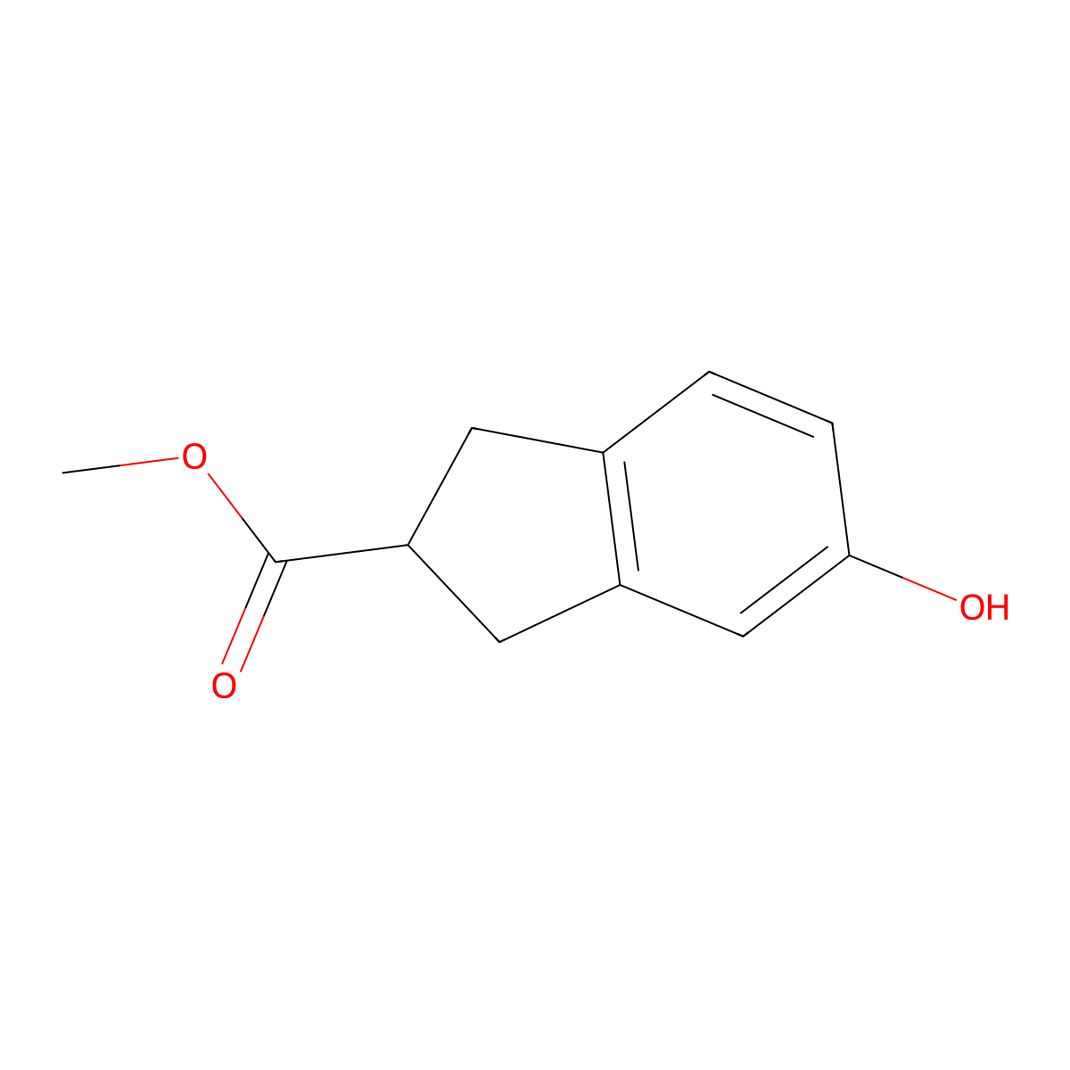 methyl 5-hydroxy-2,3-dihydro-1H-indene-2-carboxylate molecular structure, CAS 65844-43-1