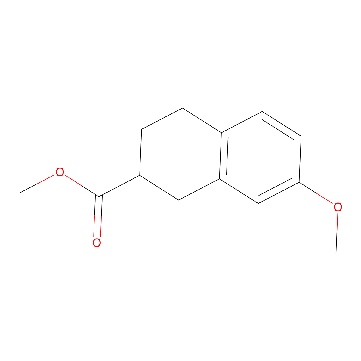 Methyl 7-methoxy-1,2,3,4-tetrahydronaphthalene-2-carboxylate molecular structure, CAS 65844-56-6
