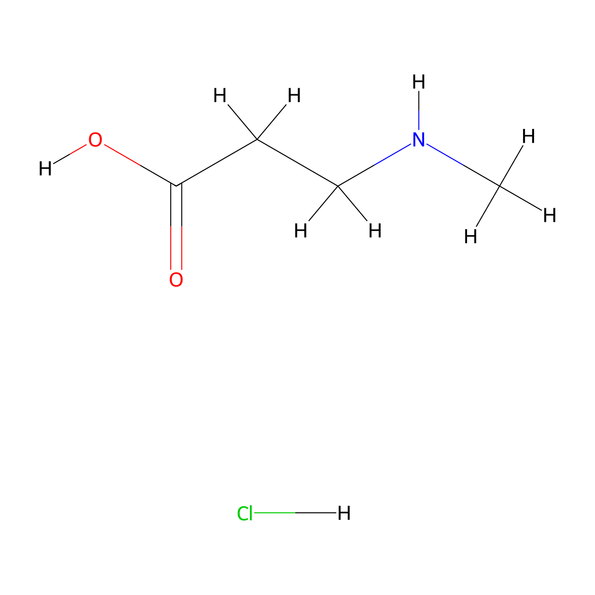 3-(Methylamino)propanoic acid hydrochloride molecular structure, CAS 65845-56-9