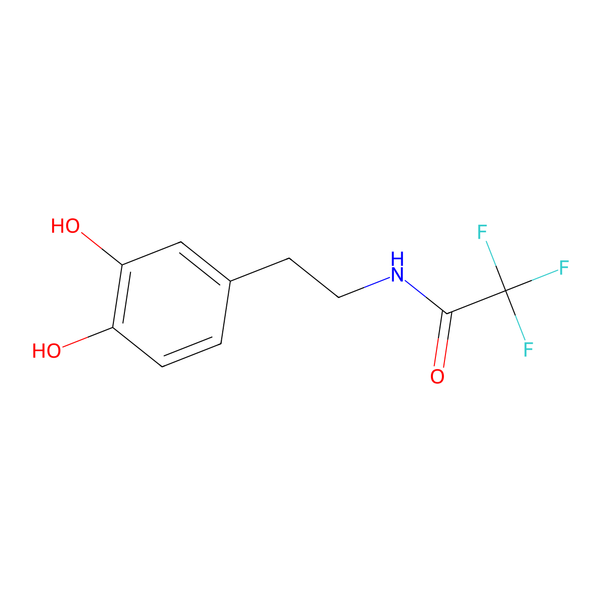 N-[2-(3,4-dihydroxyphenyl)ethyl]-2,2,2-trifluoroacetamide molecular structure, CAS 65846-04-0