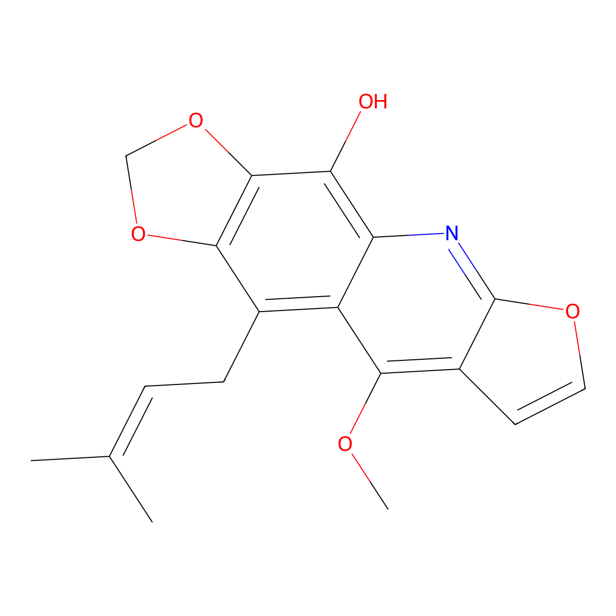 Tecleaverdoornine molecular structure, CAS 65847-03-2