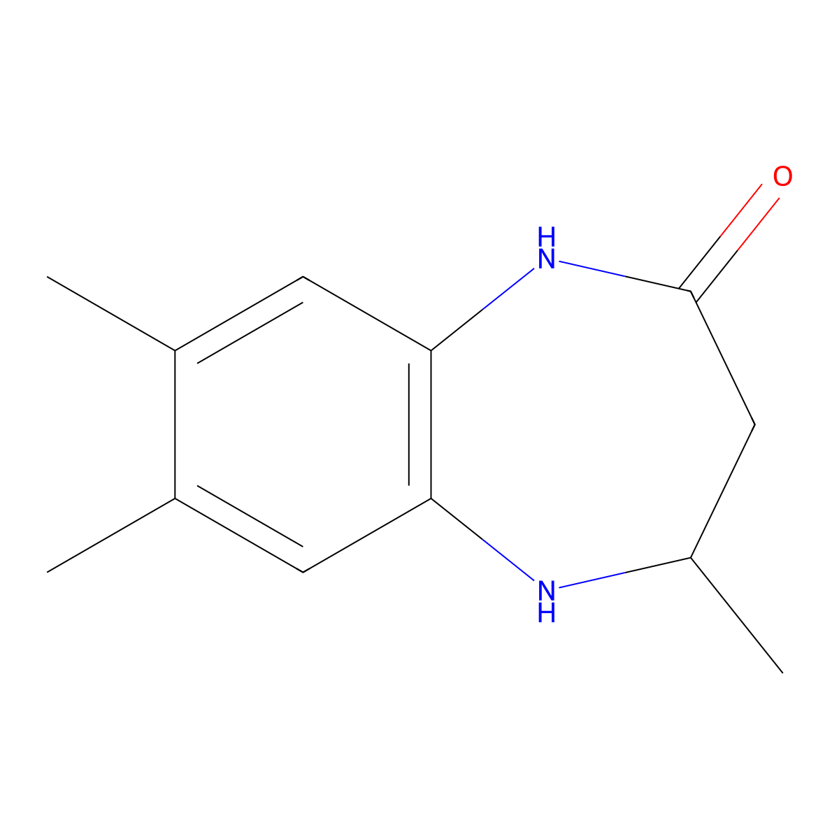 4,7,8-Trimethyl-1,3,4,5-tetrahydro-2H-1,5-benzodiazepin-2-one molecular structure, CAS 65847-12-3