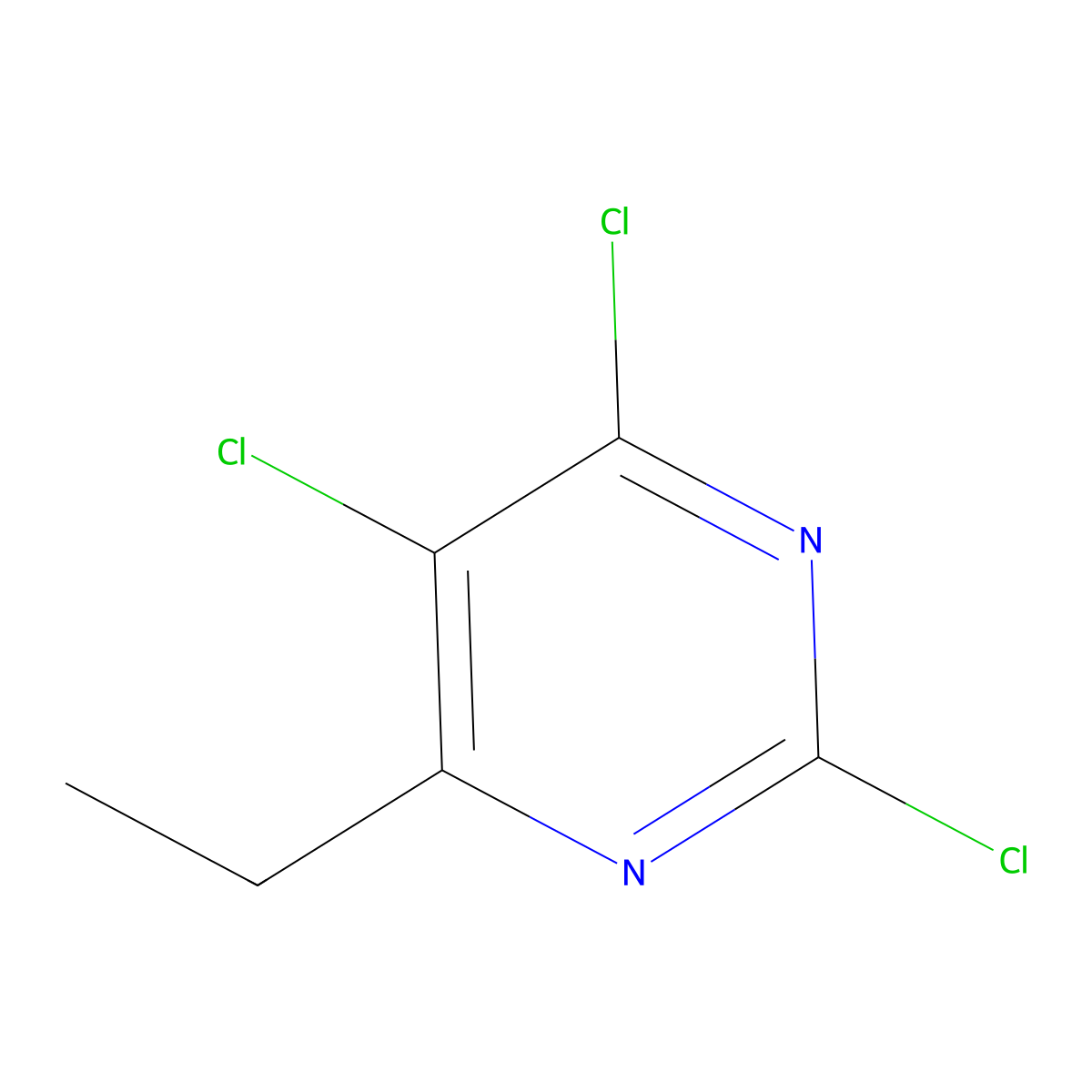 2,4,5-Trichloro-6-ethylpyrimidine molecular structure, CAS 6585-48-4