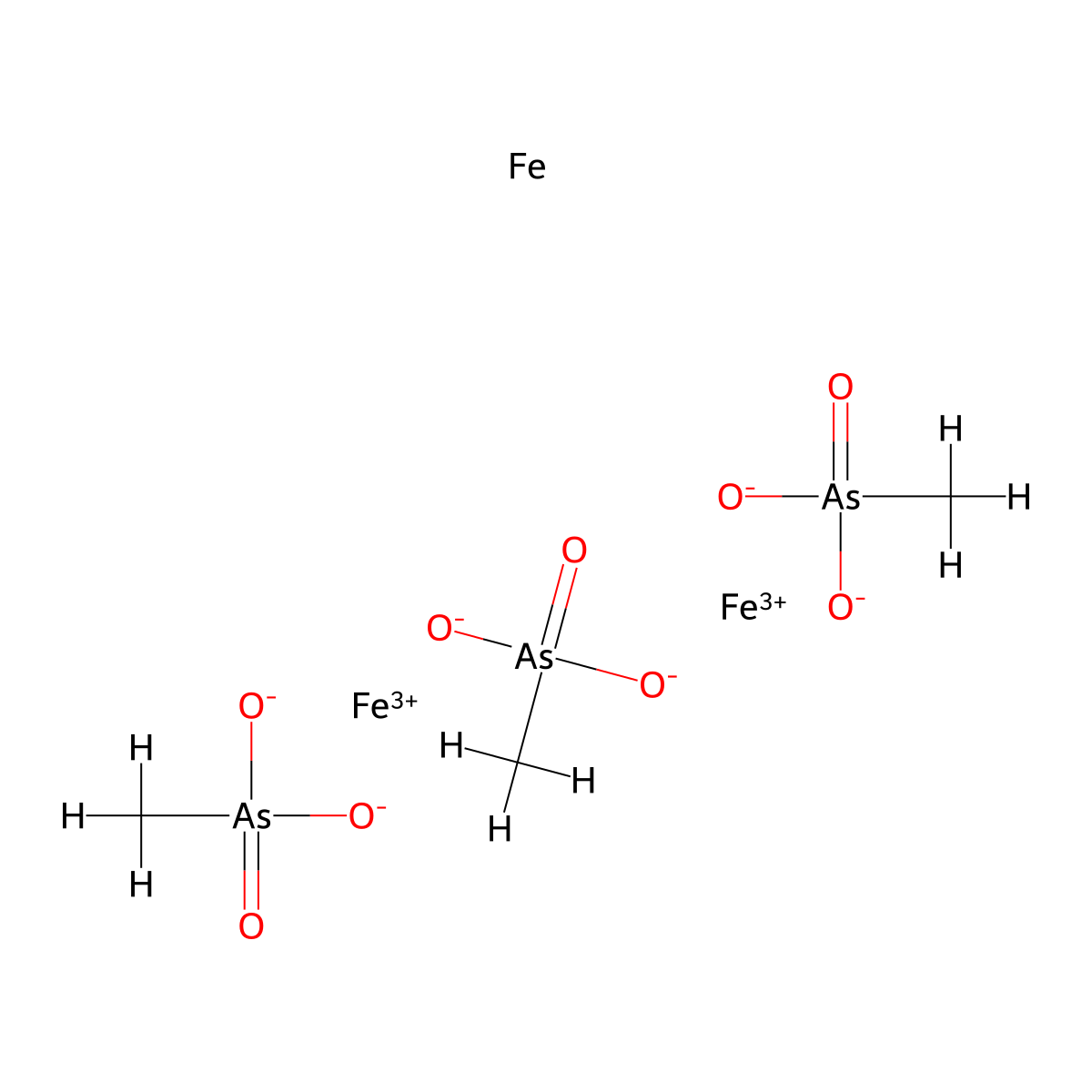 Ferric methanearsonate molecular structure, CAS 6585-53-1