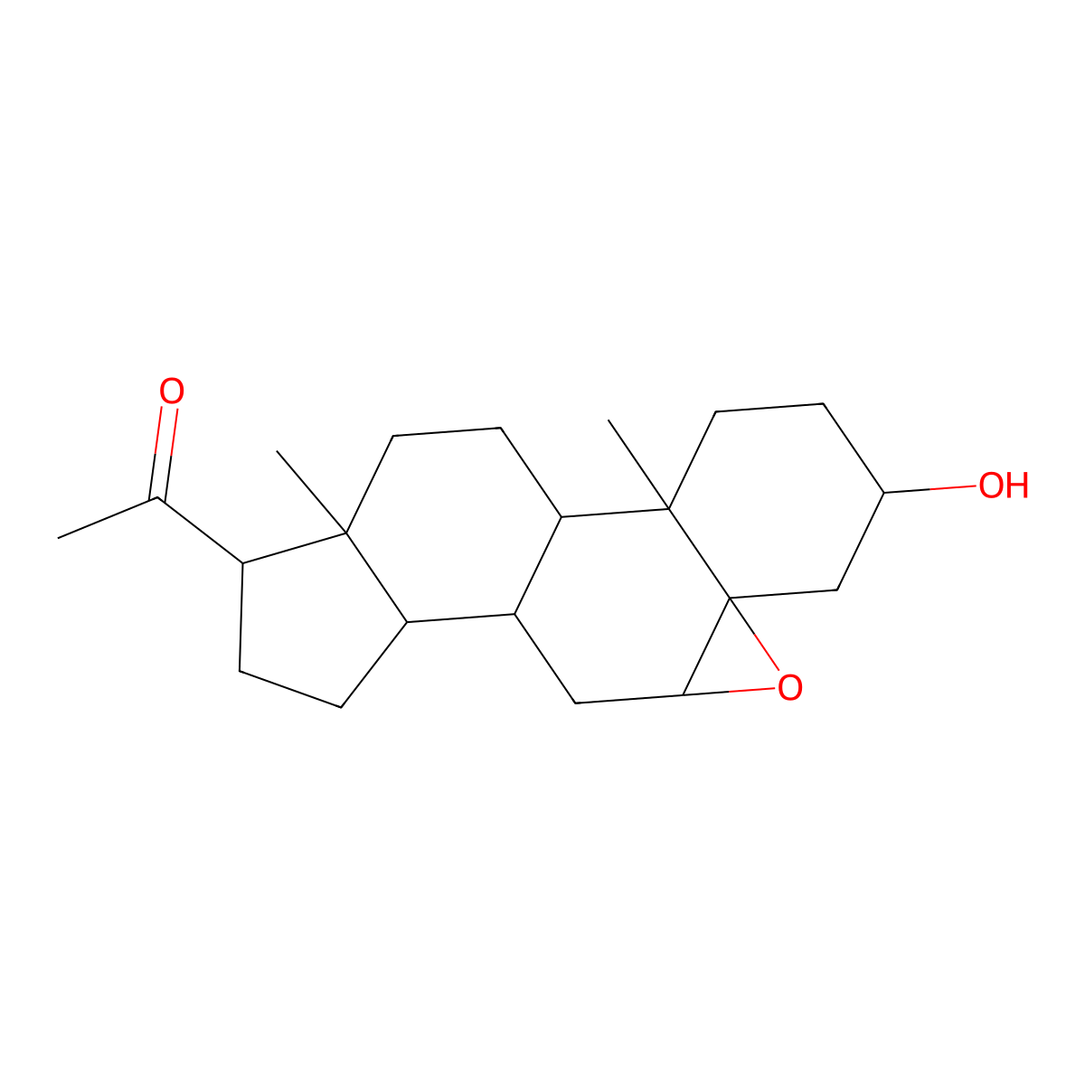5beta,6beta-Epoxy-3beta-hydroxypregnan-20-one molecular structure, CAS 6585-70-2