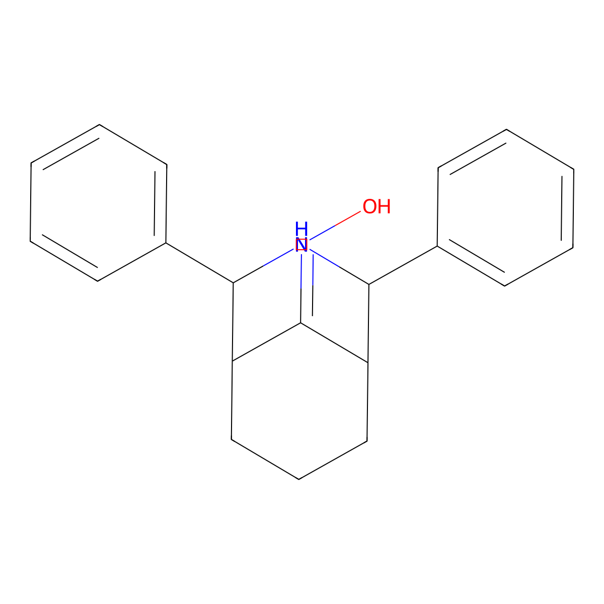 N-(2,4-diphenyl-3-azabicyclo[3.3.1]nonan-9-ylidene)hydroxylamine molecular structure, CAS 65850-73-9