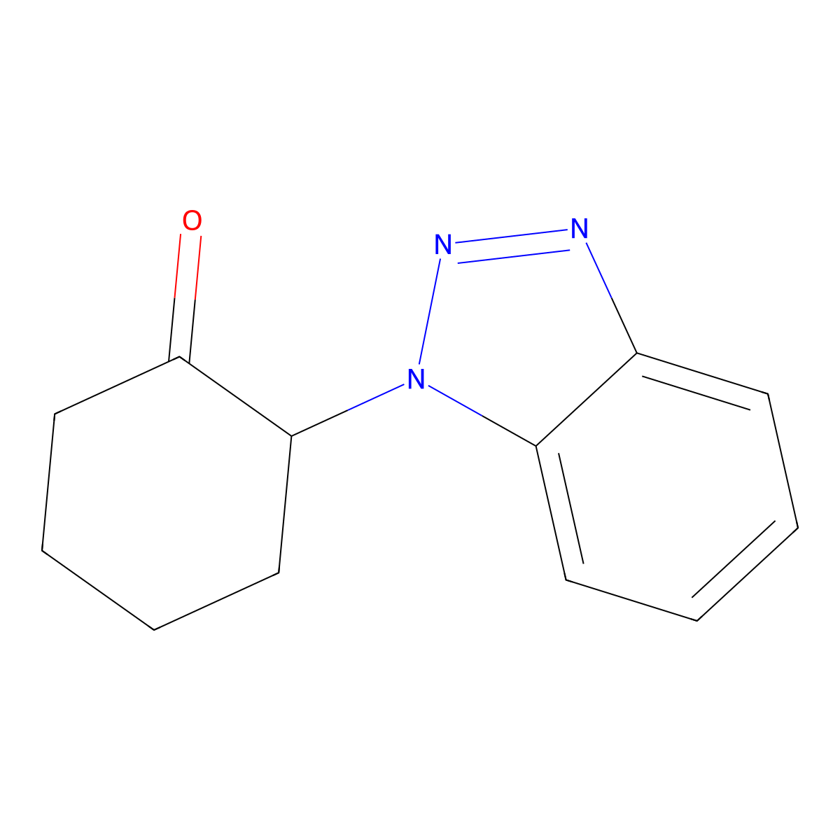 2-(Benzotriazolyl)cyclohexanone molecular structure, CAS 65851-34-5
