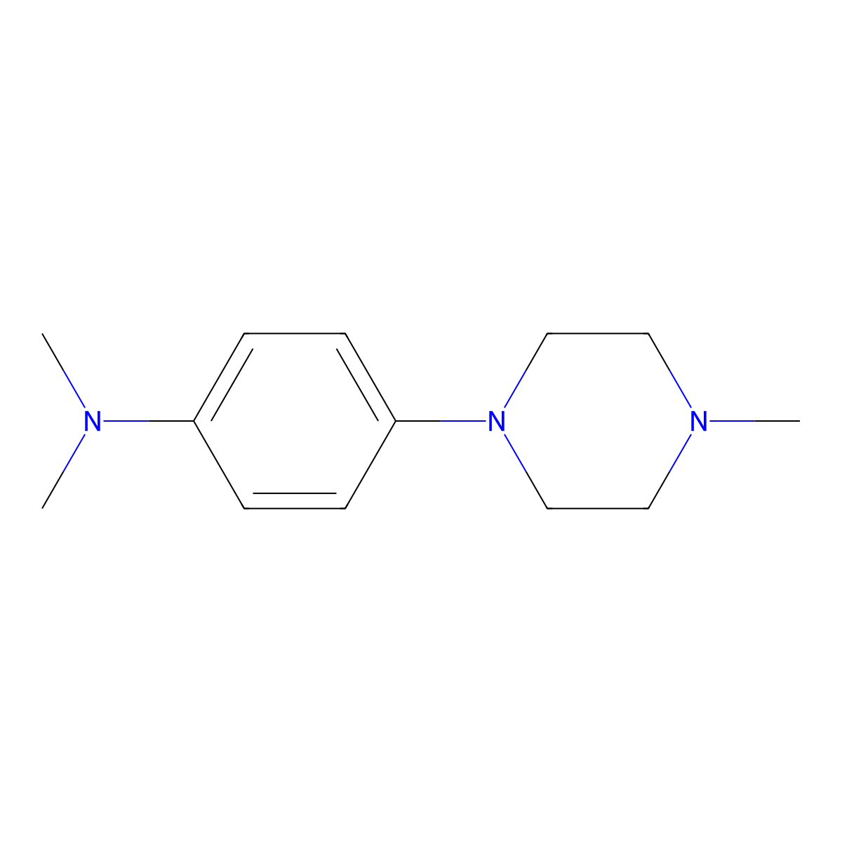 N,N-Dimethyl-4-(4-methylpiperazin-1-yl)aniline molecular structure, CAS 65851-38-9