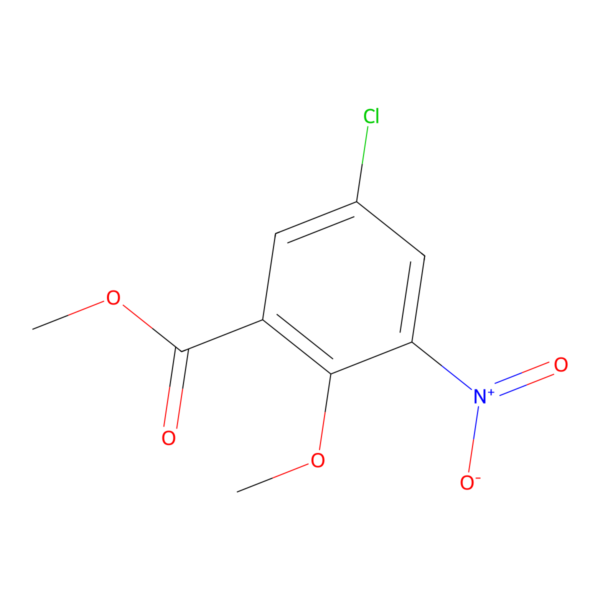 Methyl 5-chloro-2-methoxy-3-nitrobenzoate molecular structure, CAS 65851-92-5