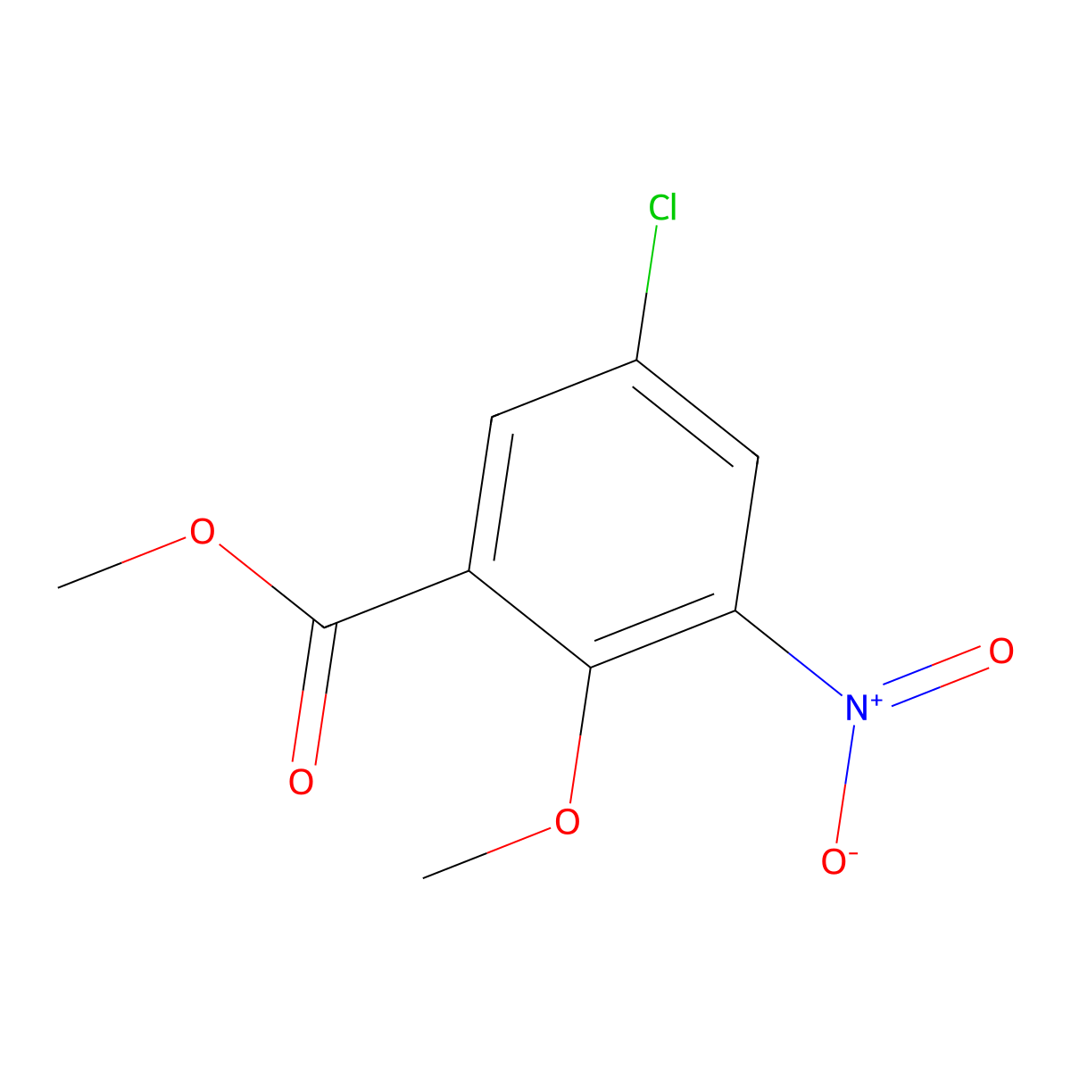 Methyl 5-chloro-2-methoxy-3-nitrobenzoate molecular structure, CAS 65851-92-5