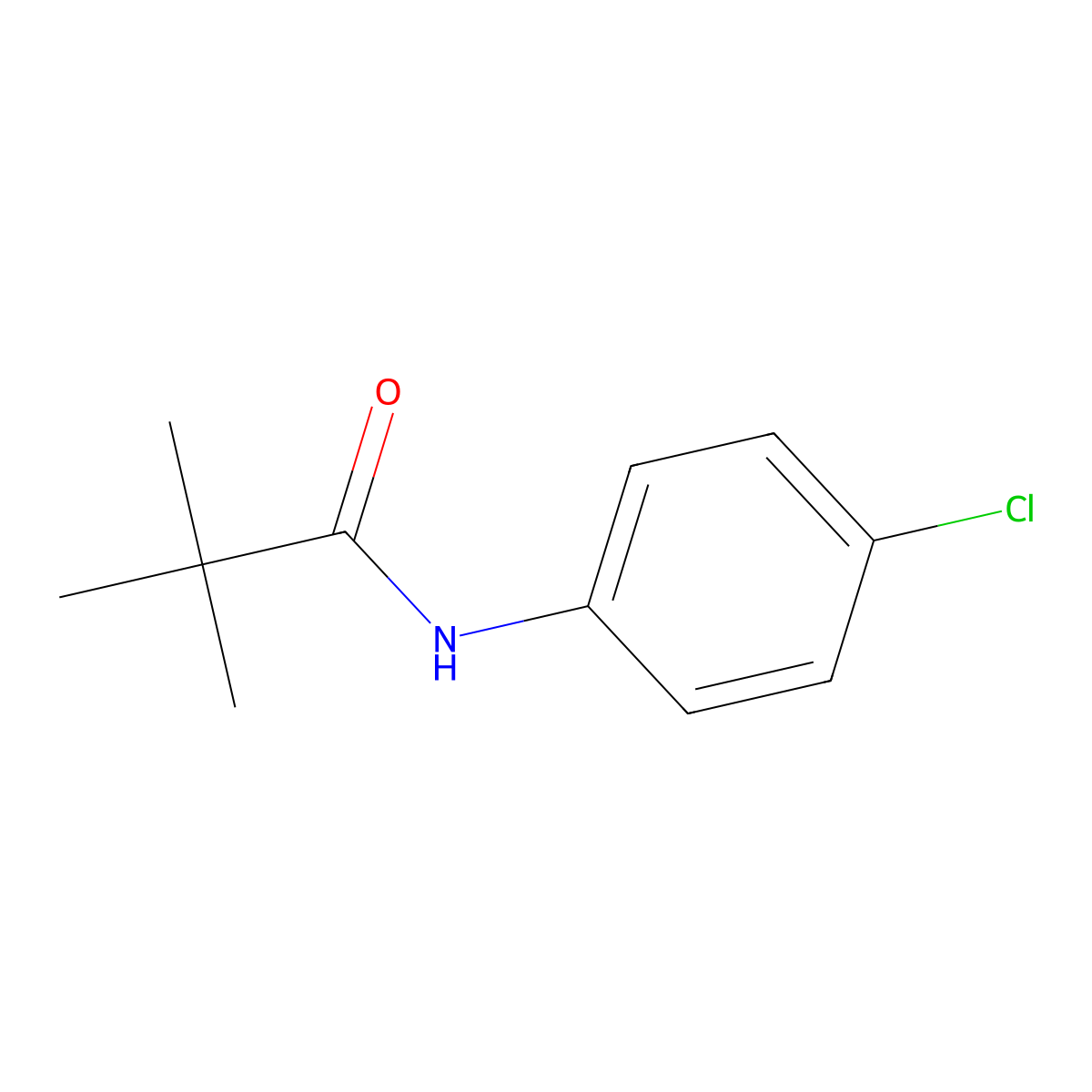 Propanamide, N-(4-chlorophenyl)-2,2-dimethyl- molecular structure, CAS 65854-91-3