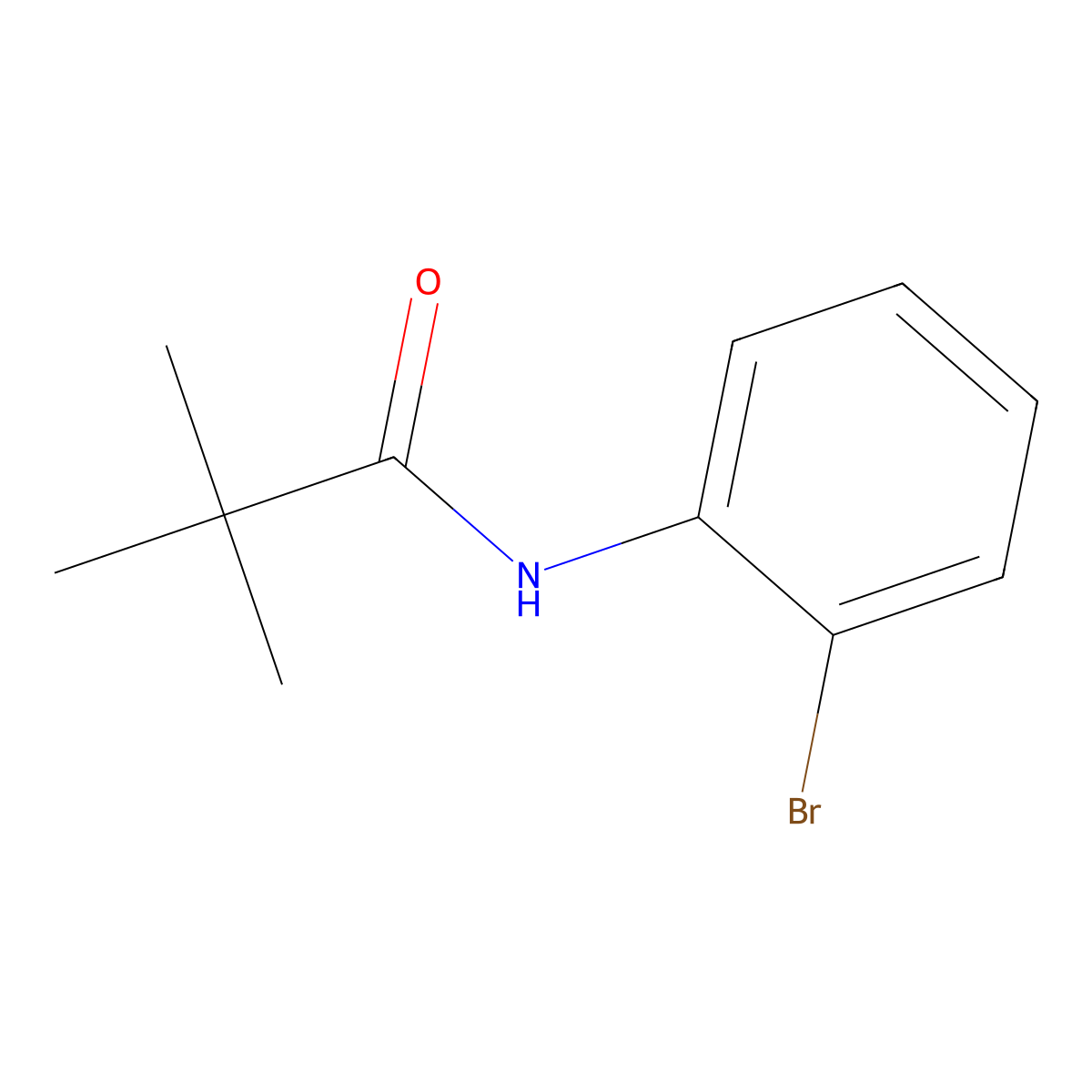 N-(2-bromophenyl)-2,2-dimethylpropanamide molecular structure, CAS 65854-92-4