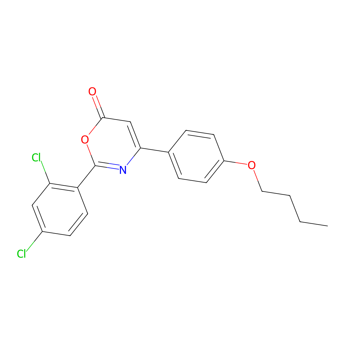 4-(4-Butoxyphenyl)-2-(2,4-dichlorophenyl)-1,3-oxazin-6-one molecular structure, CAS 6586-07-8