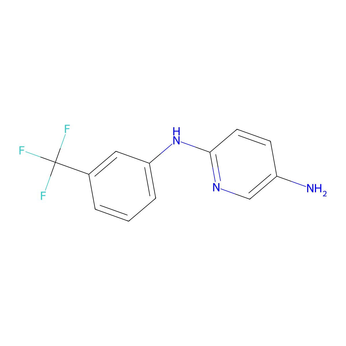 N-(5-amino-2-pyridinyl)-N-[3-(trifluoromethyl)phenyl]amine molecular structure, CAS 6586-52-3