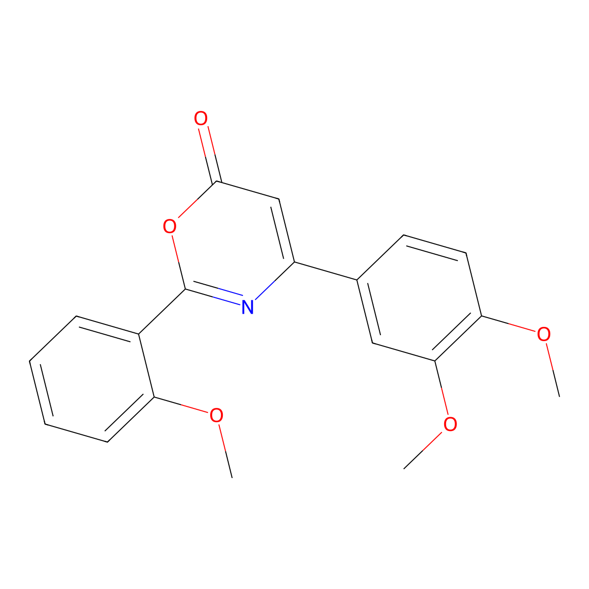 4-(3,4-Dimethoxyphenyl)-2-(2-methoxyphenyl)-1,3-oxazin-6-one molecular structure, CAS 6586-65-8