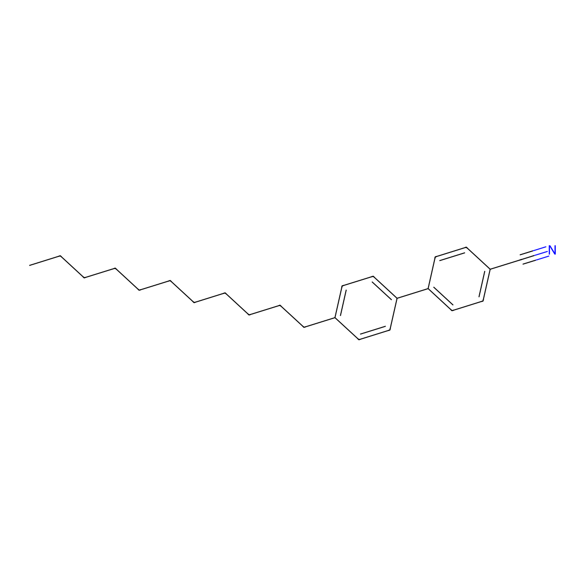 [1,1'-Biphenyl]-4-carbonitrile, 4'-undecyl- molecular structure, CAS 65860-74-4