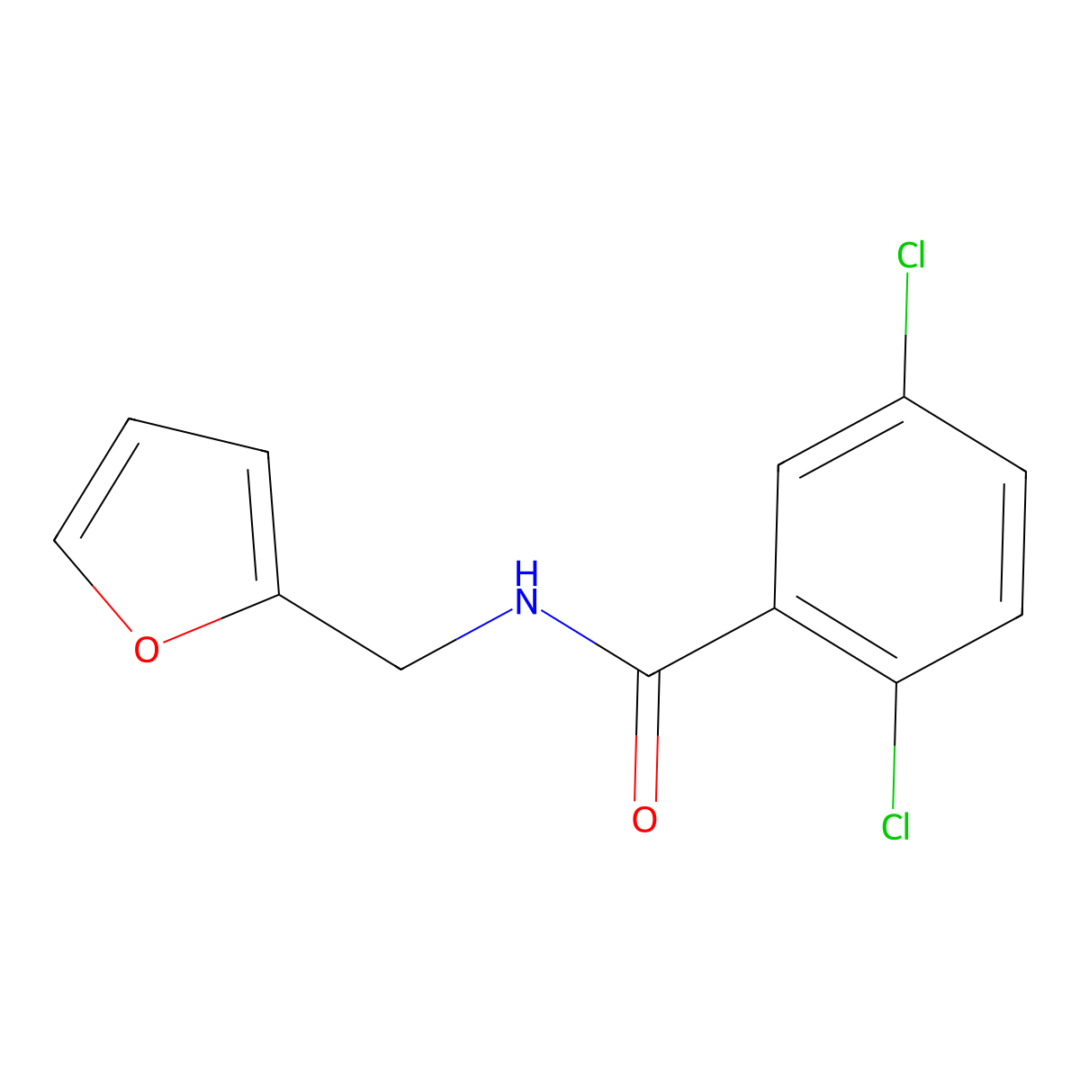 2,5-dichloro-N-(furan-2-ylmethyl)benzamide molecular structure, CAS 65861-77-0