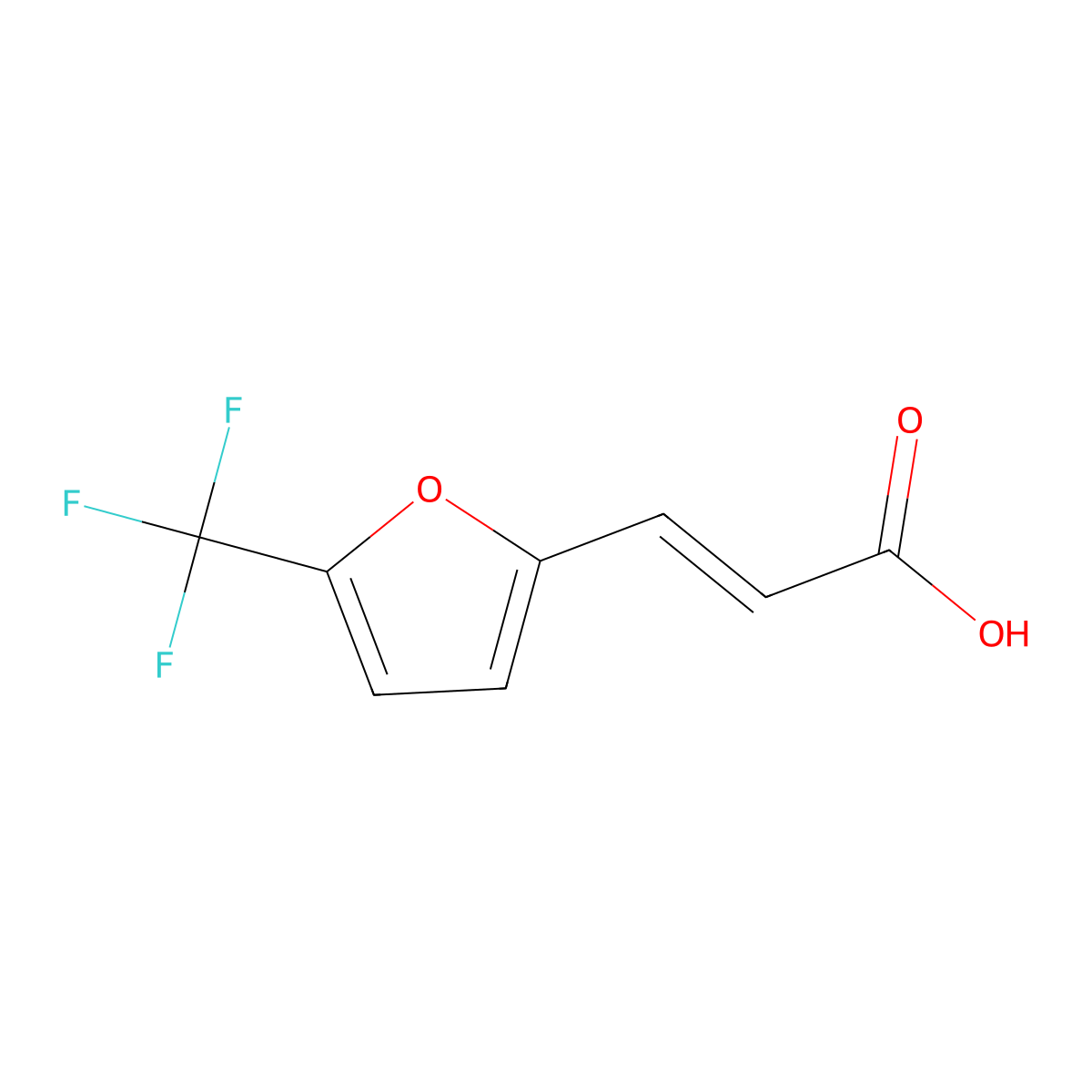 3-[5-(Trifluoromethyl)furan-2-yl]prop-2-enoic acid molecular structure, CAS 65865-29-4