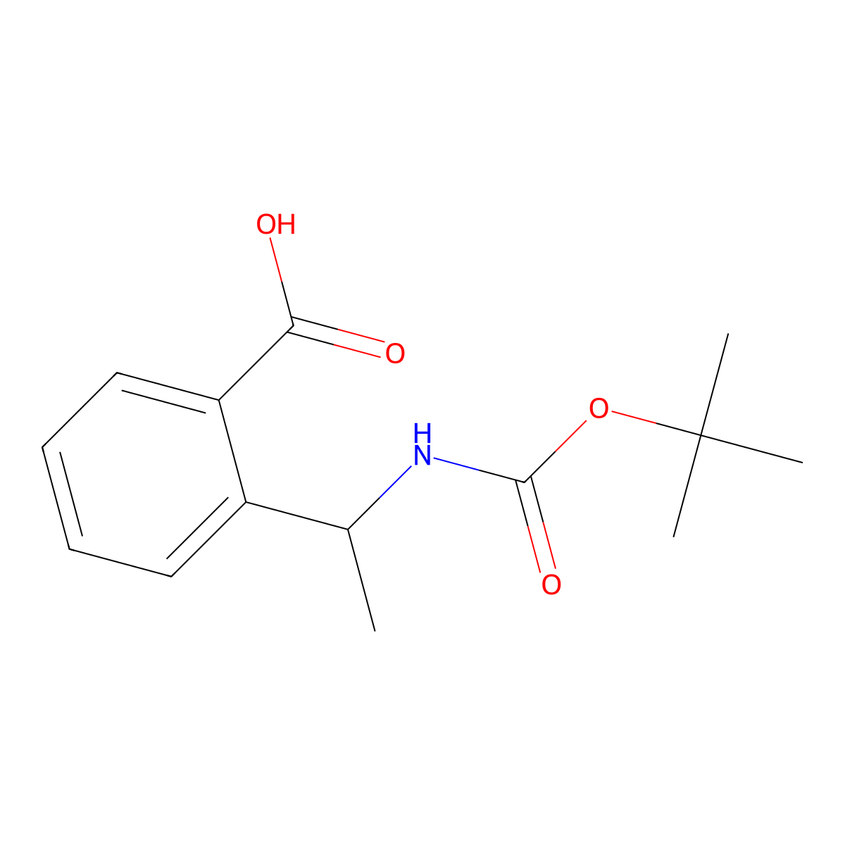 2-(1-((tert-Butoxycarbonyl)amino)ethyl)benzoic acid molecular structure, CAS 658683-23-9