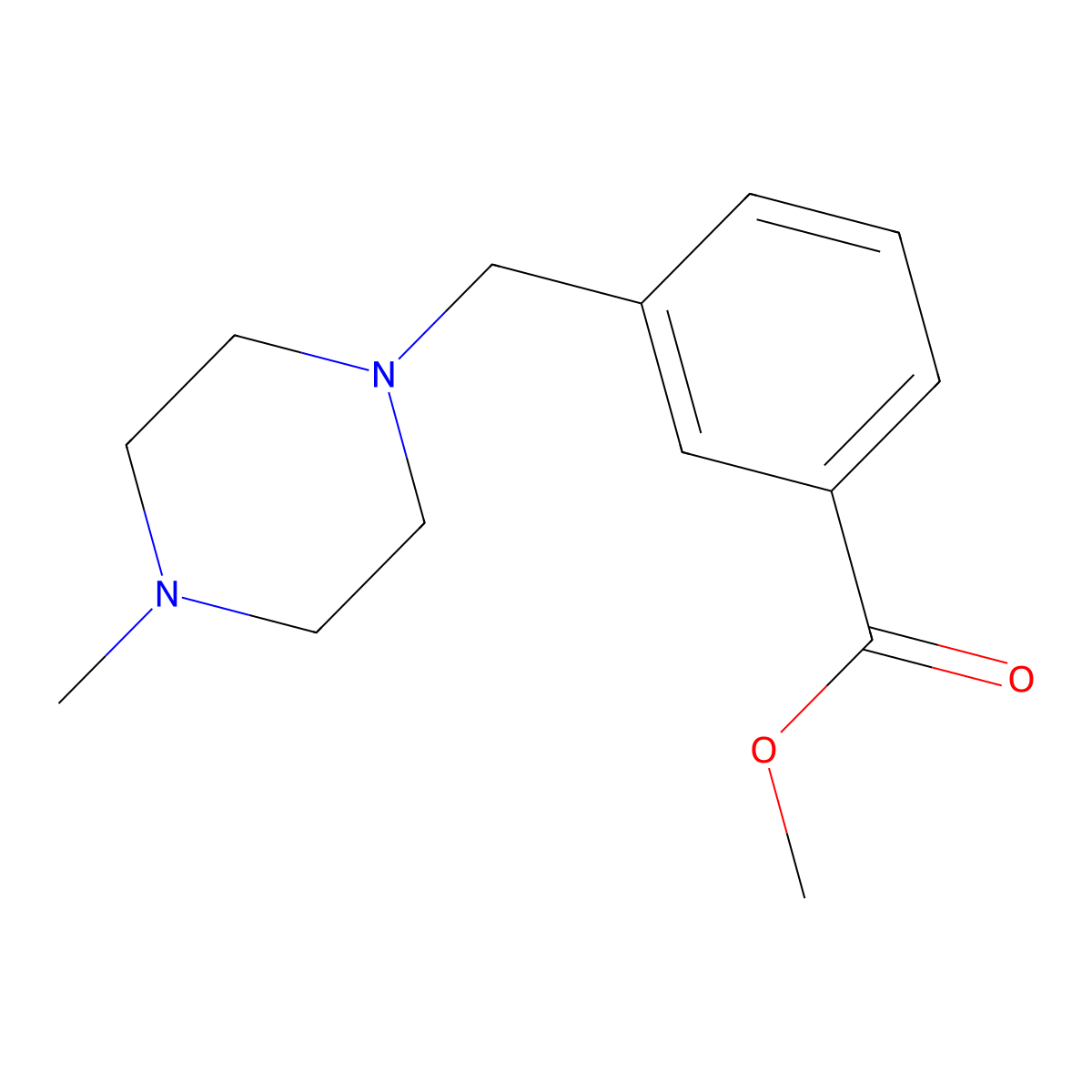 Methyl 3-[(4-methylpiperazin-1-yl)methyl]benzoate molecular structure, CAS 658689-29-3
