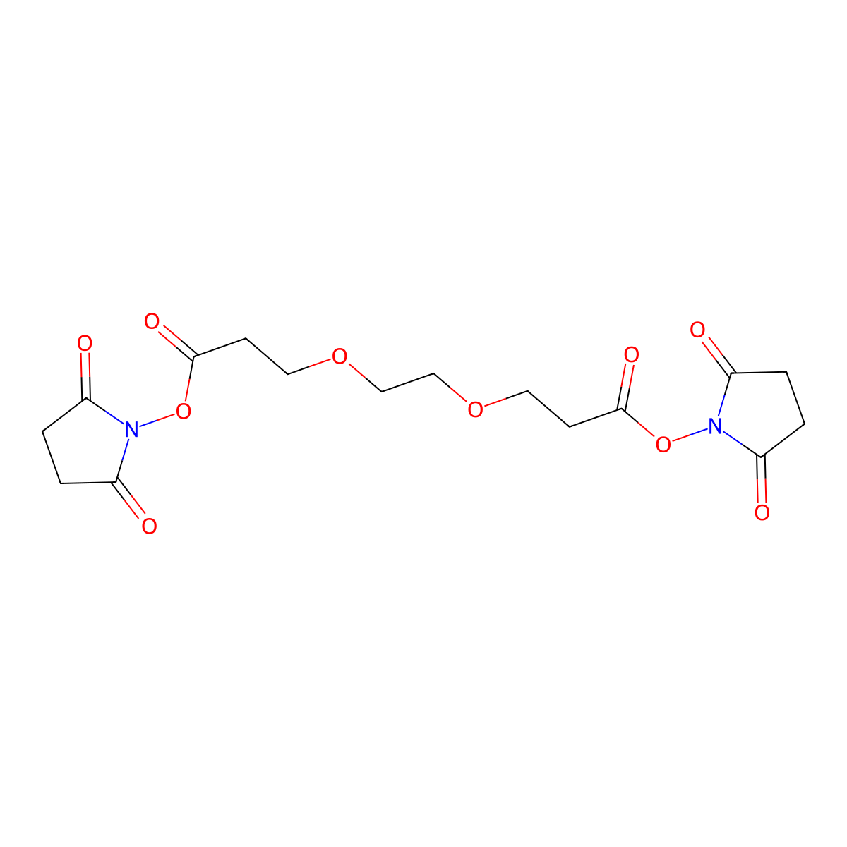 Bis-PEG2-NHS Ester molecular structure, CAS 65869-63-8