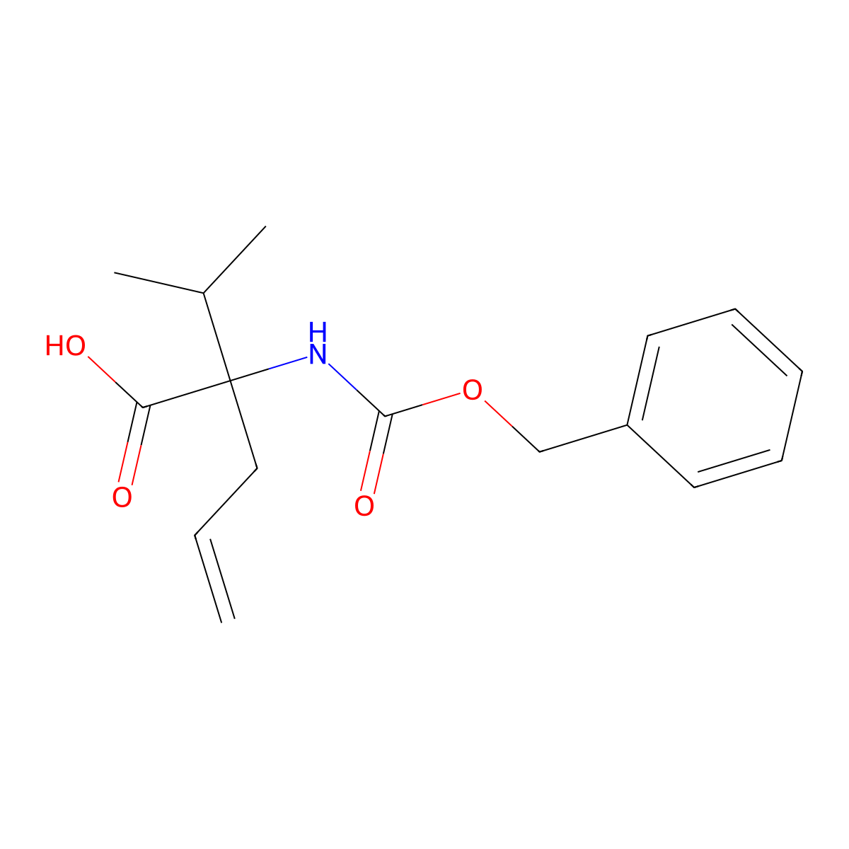(2S)-2-{[(benzyloxy)carbonyl]amino}-2-(propan-2-yl)pent-4-enoic acid molecular structure, CAS 658691-20-4