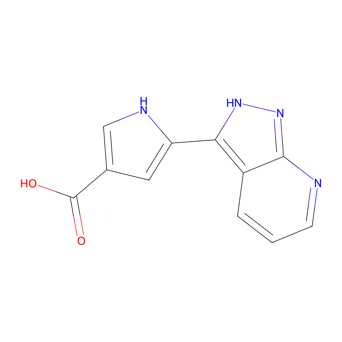 5-(1H-Pyrazolo[3,4-b]pyridin-3-yl)-1H-pyrrole-3-carboxylic acid molecular structure, CAS 658695-85-3